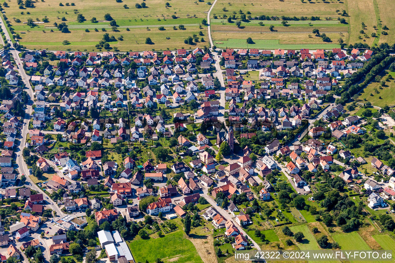 Vue aérienne de Quartier Schöllbronn in Ettlingen dans le département Bade-Wurtemberg, Allemagne