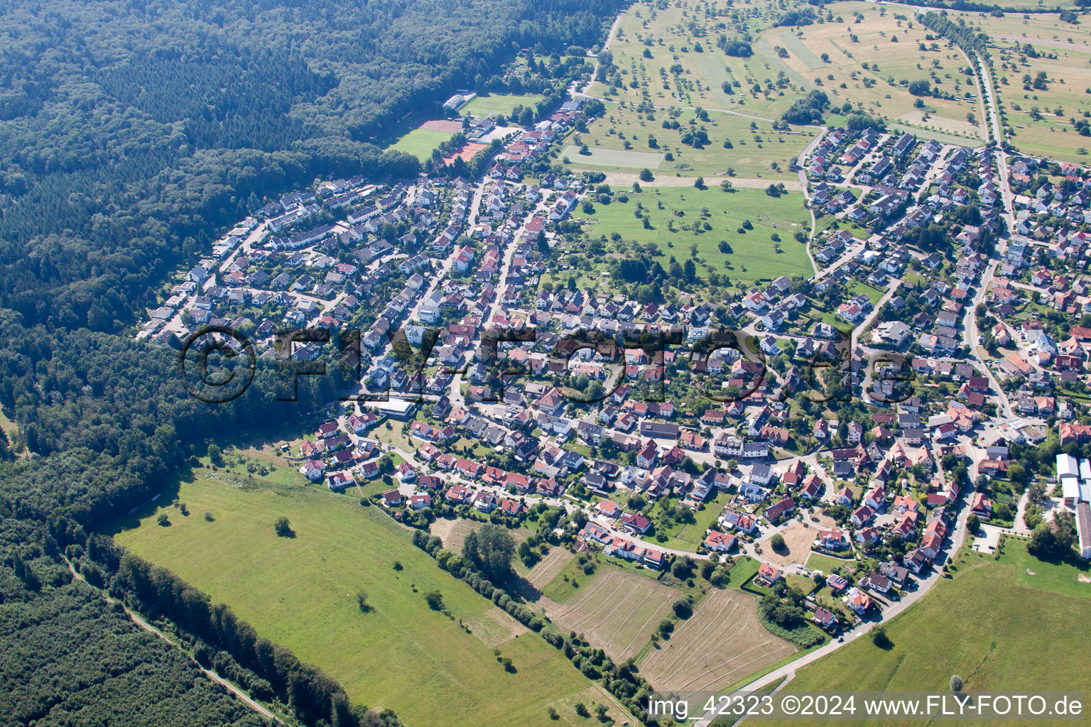 Quartier Schöllbronn in Ettlingen dans le département Bade-Wurtemberg, Allemagne vue du ciel