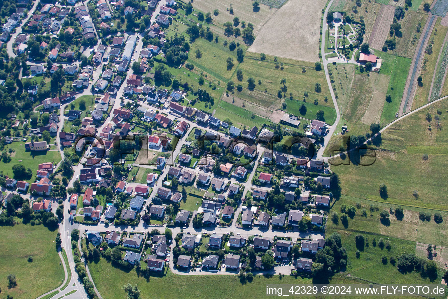 Quartier Schluttenbach in Ettlingen dans le département Bade-Wurtemberg, Allemagne d'en haut