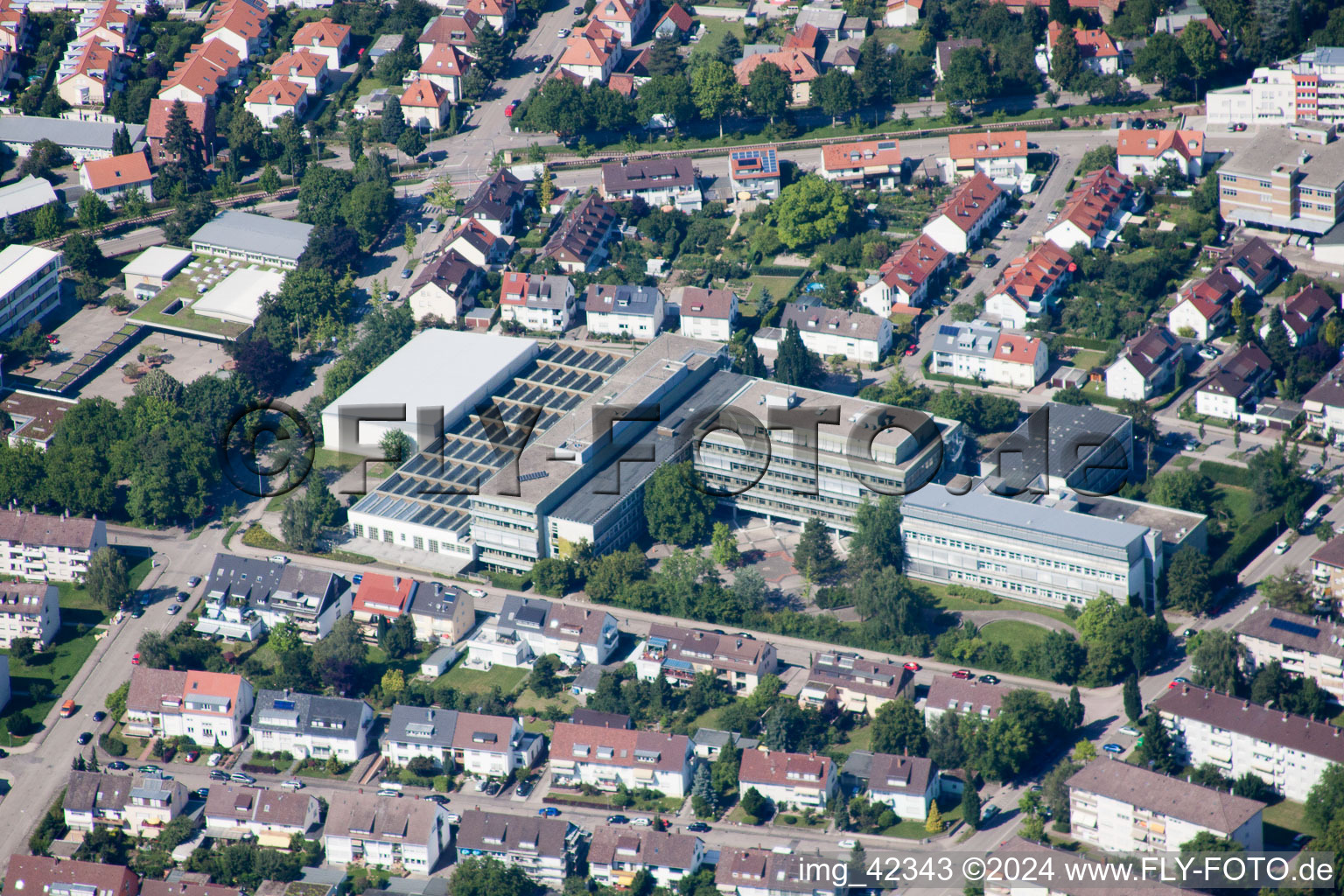 Vue aérienne de École Albert Einstein à Ettlingen dans le département Bade-Wurtemberg, Allemagne