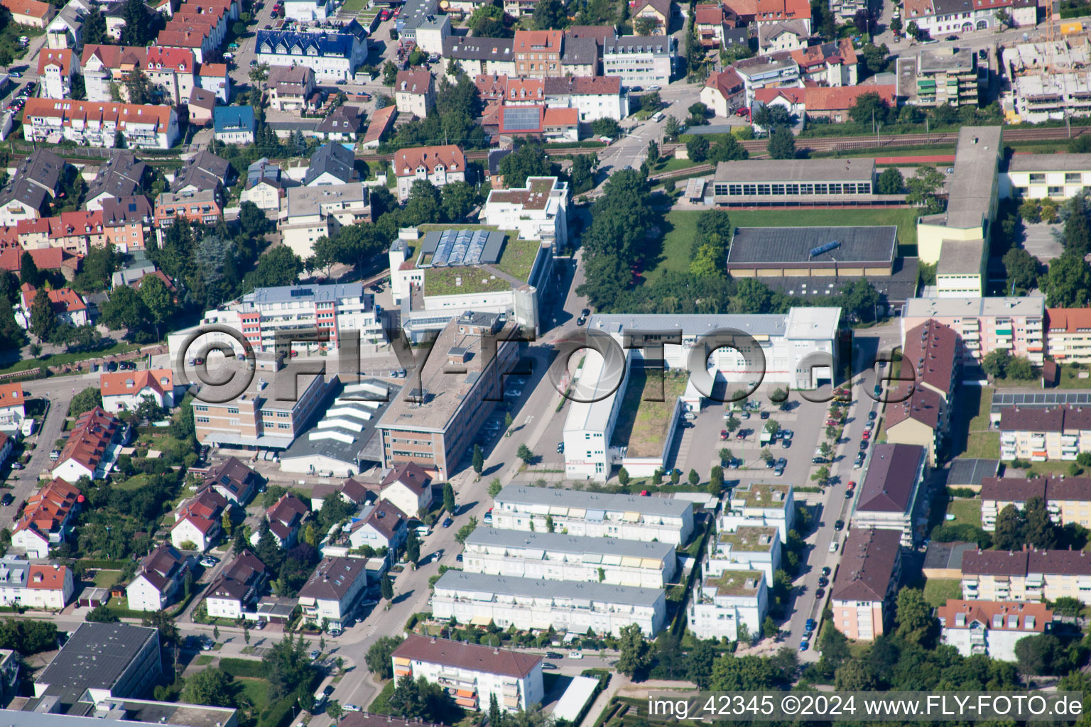 Vue aérienne de Schleinkoferstr à Ettlingen dans le département Bade-Wurtemberg, Allemagne