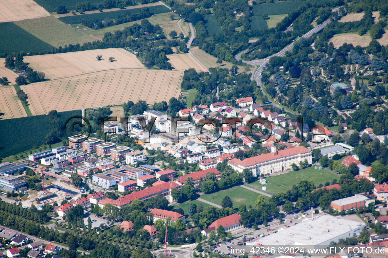 Vue oblique de Ettlingen dans le département Bade-Wurtemberg, Allemagne