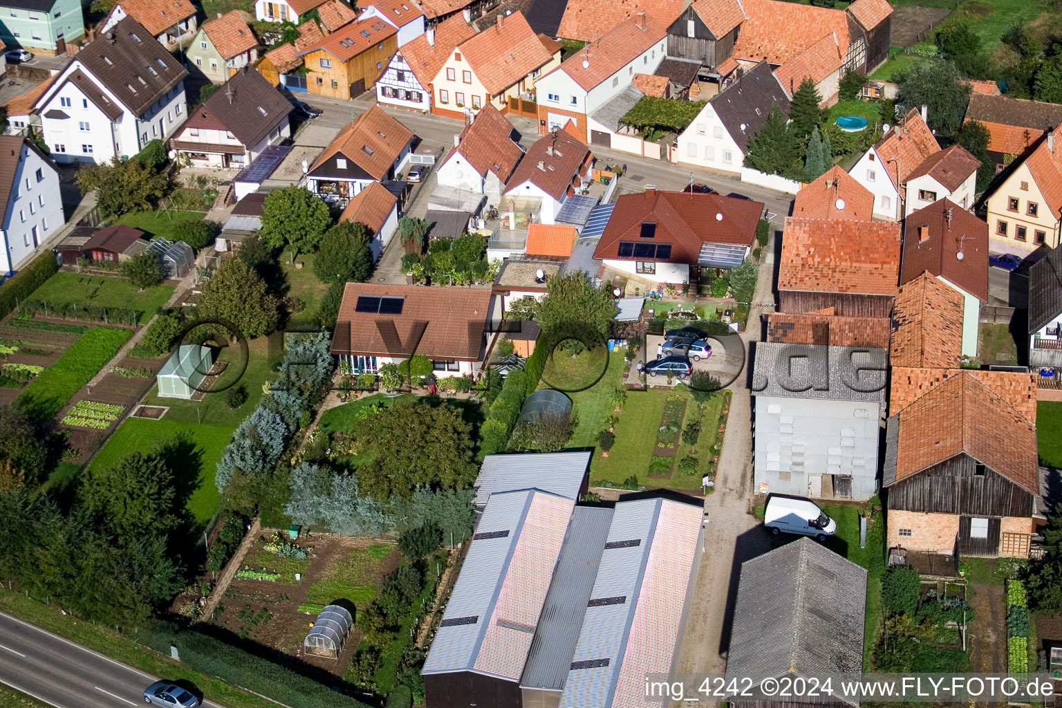 Vue d'oiseau de Brehmstr à le quartier Minderslachen in Kandel dans le département Rhénanie-Palatinat, Allemagne