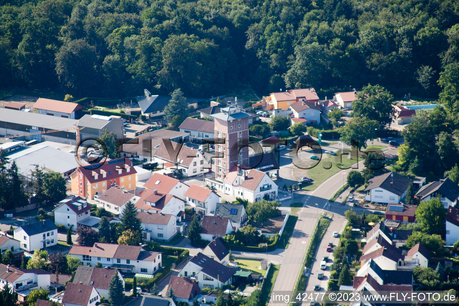 Vue oblique de Gratte-ciel Ludovici à Jockgrim dans le département Rhénanie-Palatinat, Allemagne