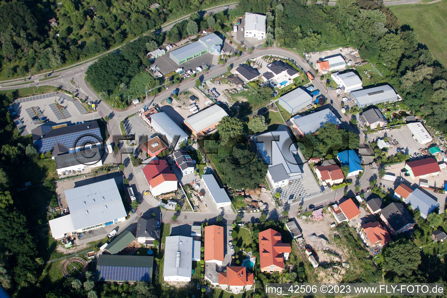 Photographie aérienne de Zone commerciale SW à Jockgrim dans le département Rhénanie-Palatinat, Allemagne
