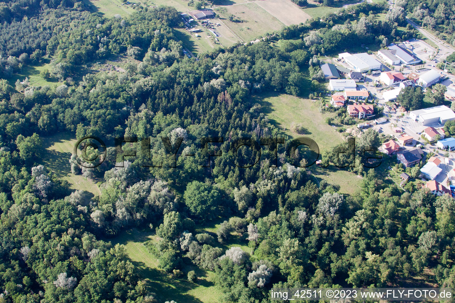 Vue oblique de Zone commerciale SW à Jockgrim dans le département Rhénanie-Palatinat, Allemagne