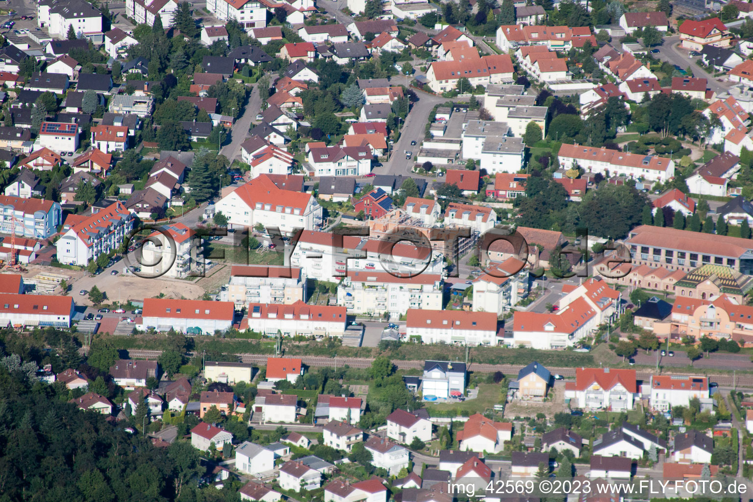 Jockgrim dans le département Rhénanie-Palatinat, Allemagne vue du ciel