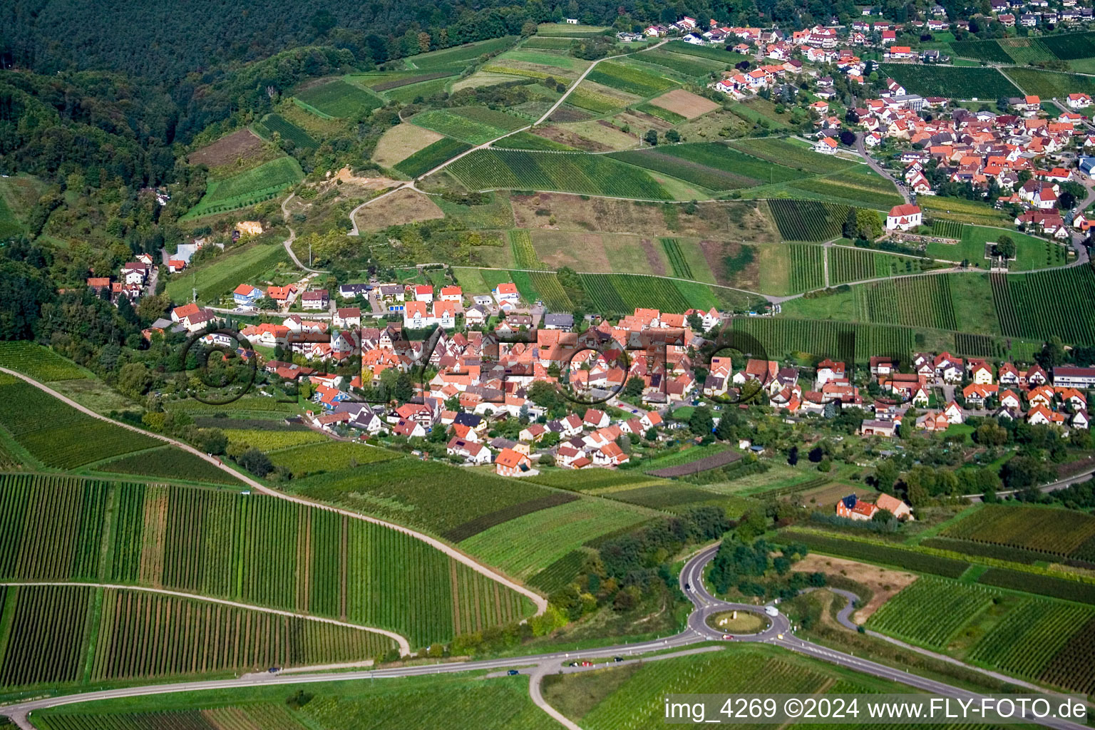 Quartier Gleishorbach in Gleiszellen-Gleishorbach dans le département Rhénanie-Palatinat, Allemagne vue d'en haut