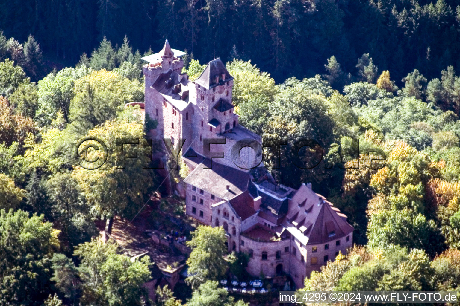 Château de Berwartstein à Erlenbach bei Dahn dans le département Rhénanie-Palatinat, Allemagne hors des airs