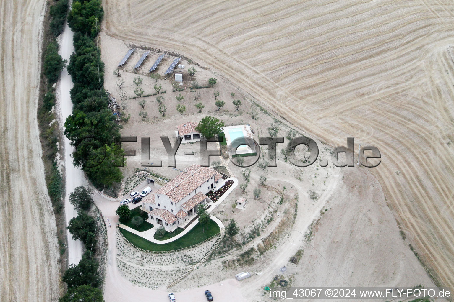 San Martino dei Muri dans le département Les Marches, Italie vue du ciel