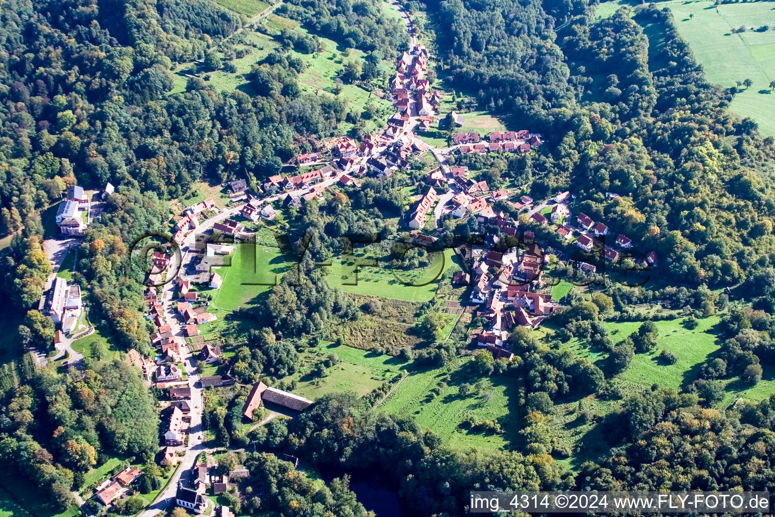 Weiler dans le département Bas Rhin, France vue d'en haut