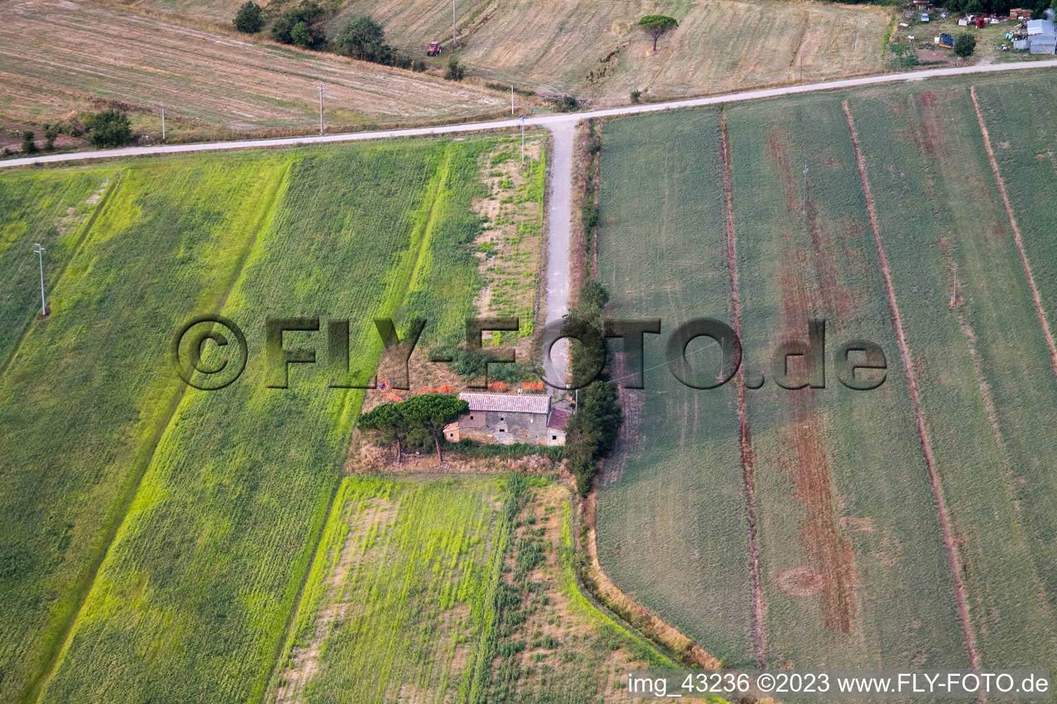 Vue aérienne de Riccio dans le département Toscane, Italie