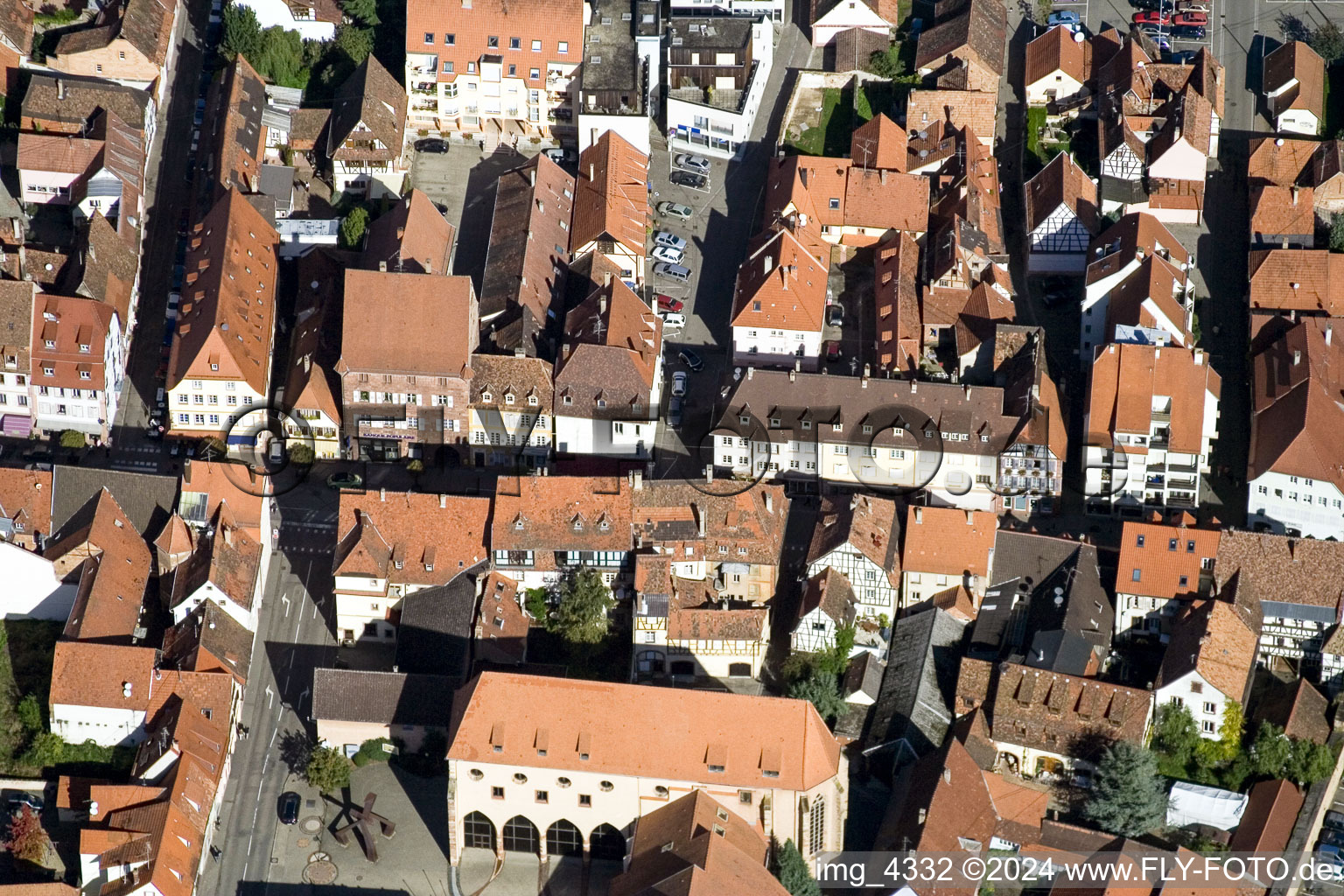 Vue oblique de Rue Haupt à Wissembourg dans le département Bas Rhin, France