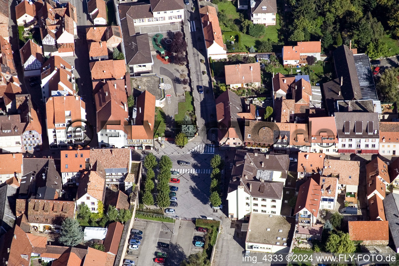 Rue Haupt à Wissembourg dans le département Bas Rhin, France d'en haut