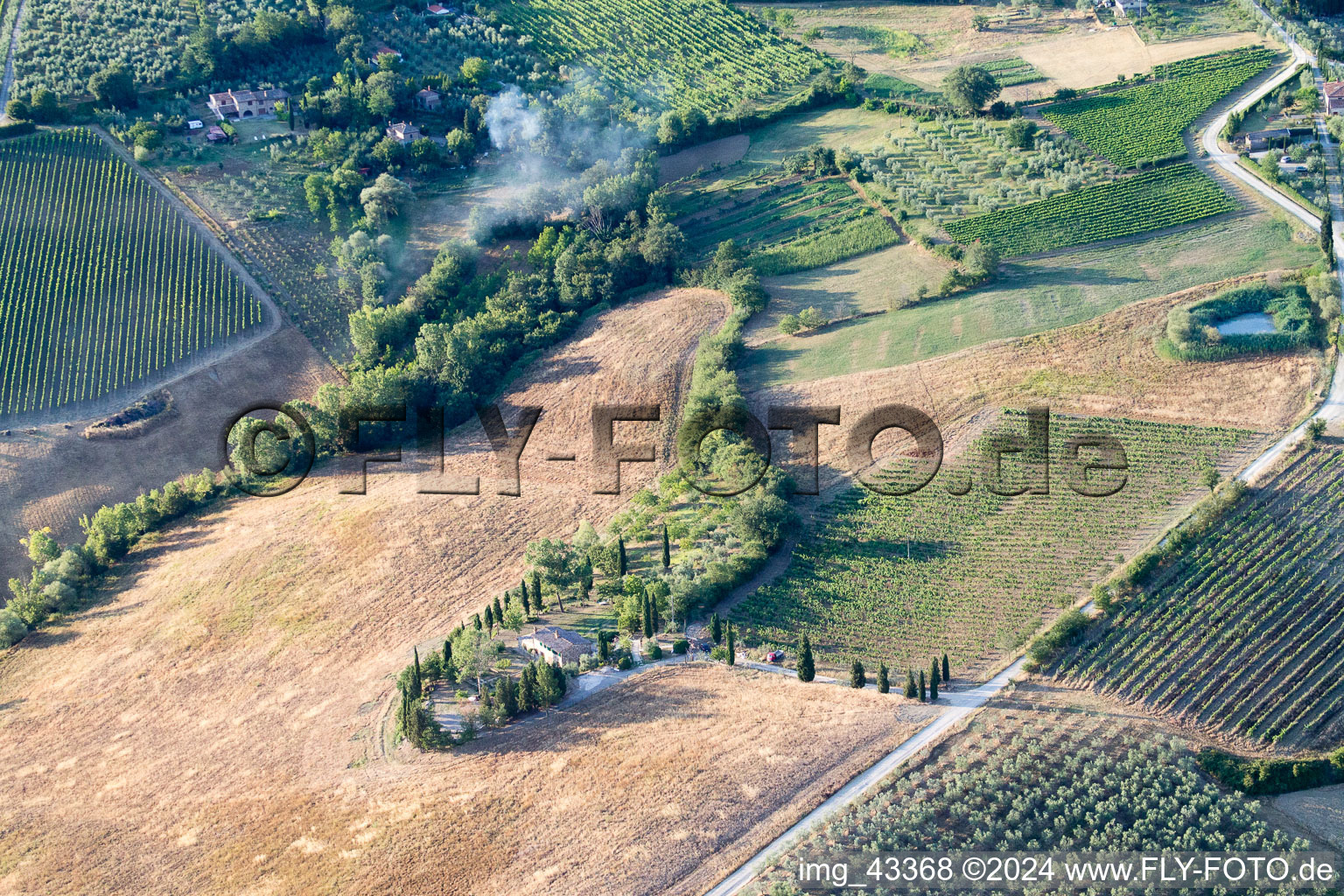 Vue aérienne de Montepulciano dans le département Siena, Italie