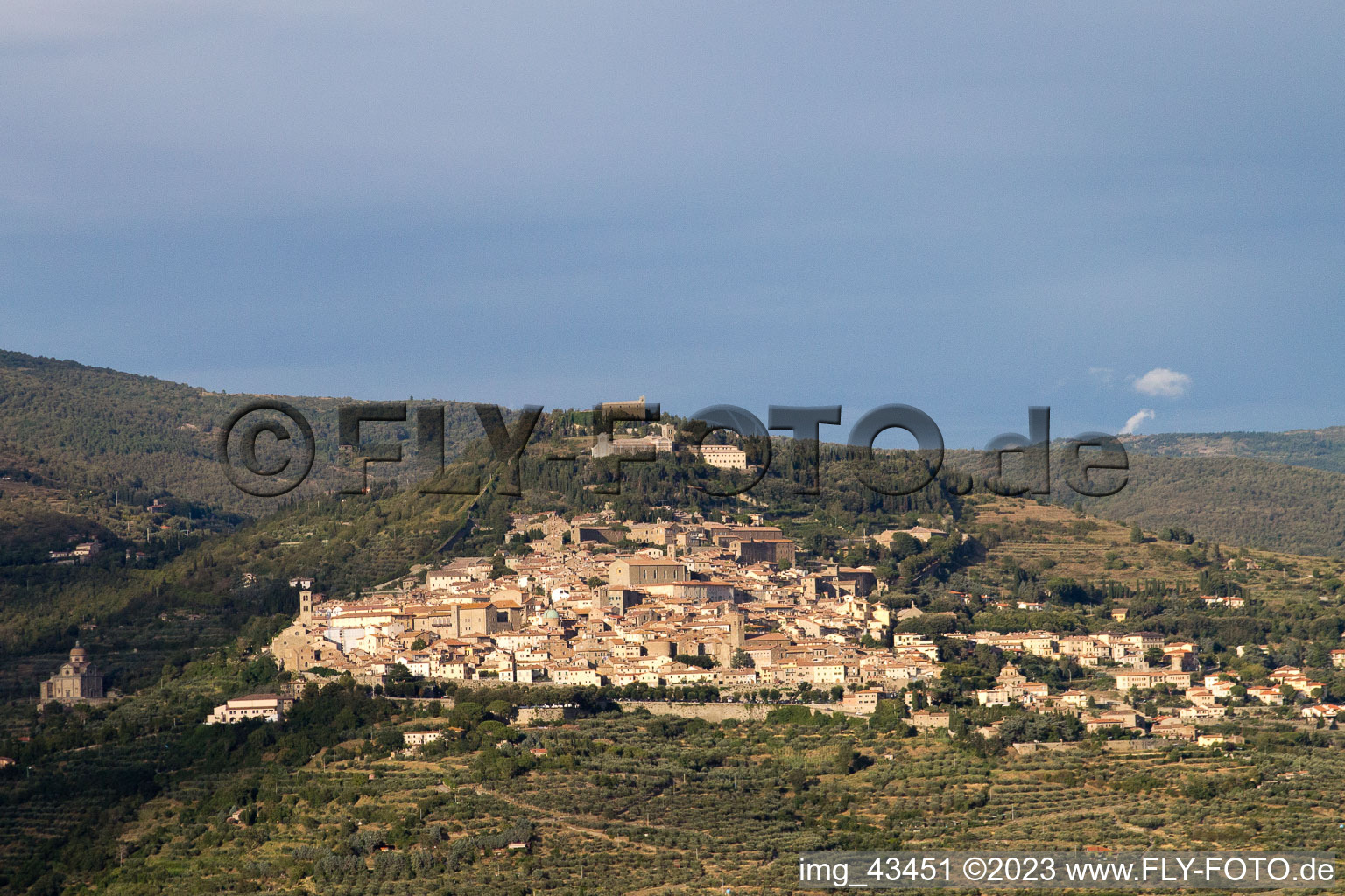Photographie aérienne de Camucia dans le département Toscane, Italie