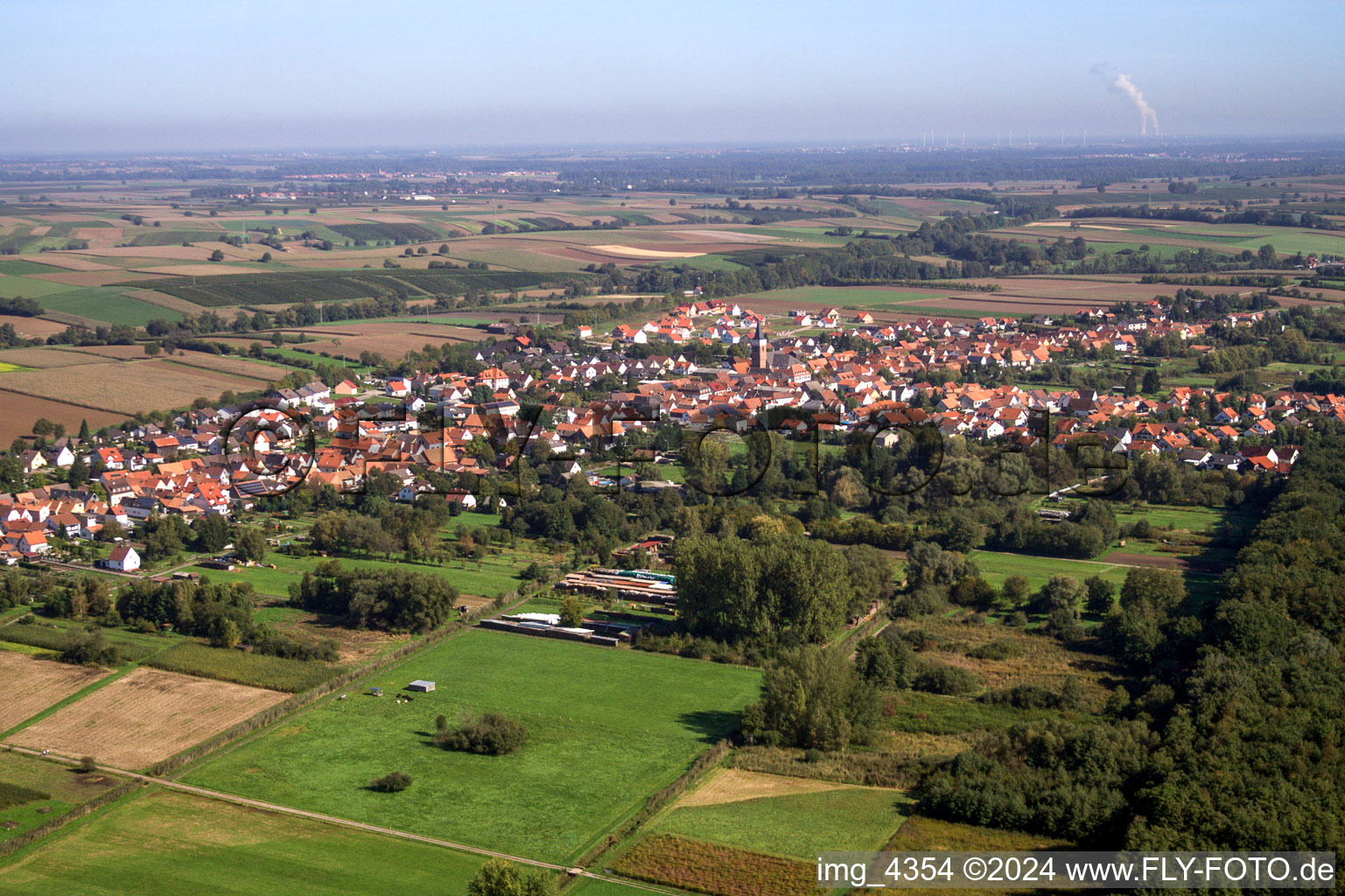 Vue aérienne de Du sud-ouest à le quartier Schaidt in Wörth am Rhein dans le département Rhénanie-Palatinat, Allemagne