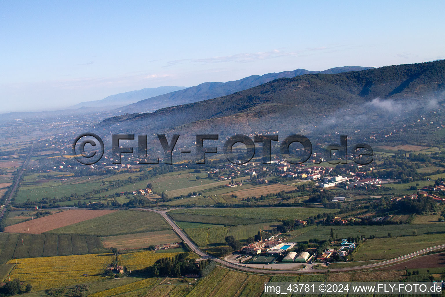 Camucia dans le département Toscane, Italie vue d'en haut