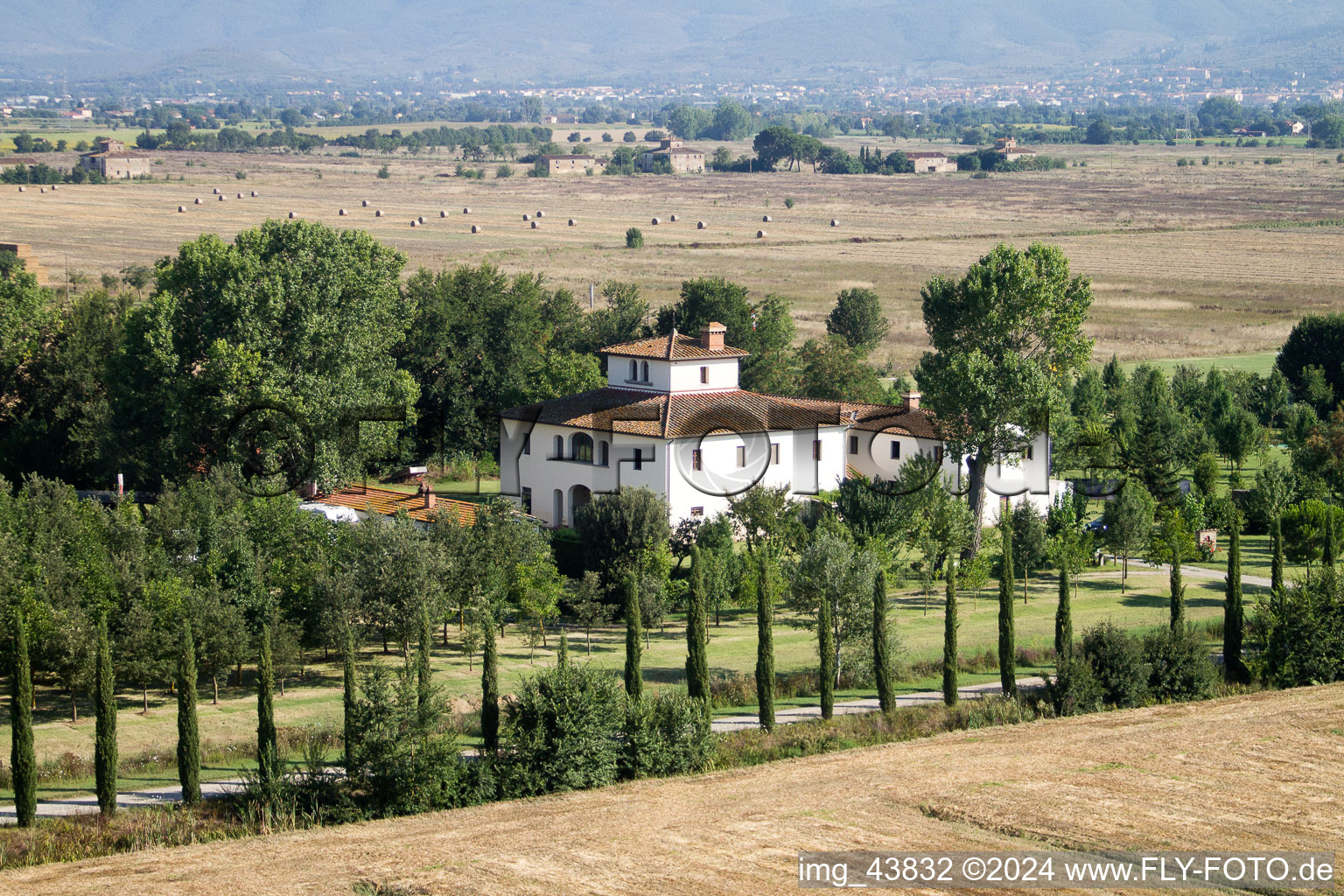 Castroncello dans le département Toscane, Italie depuis l'avion