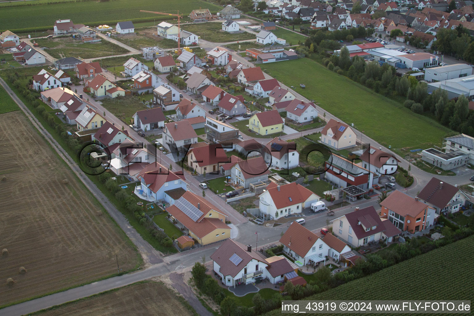 Photographie aérienne de Nouvelle zone de développement Brotäcker à Steinweiler dans le département Rhénanie-Palatinat, Allemagne