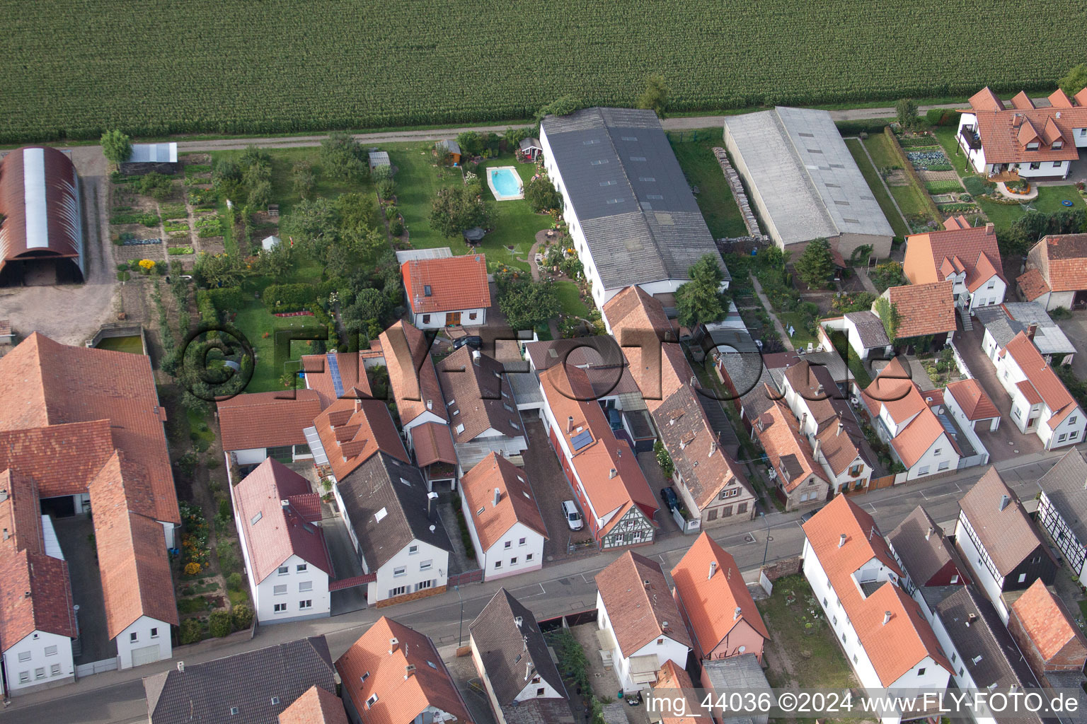 Sarrestr à Kandel dans le département Rhénanie-Palatinat, Allemagne depuis l'avion