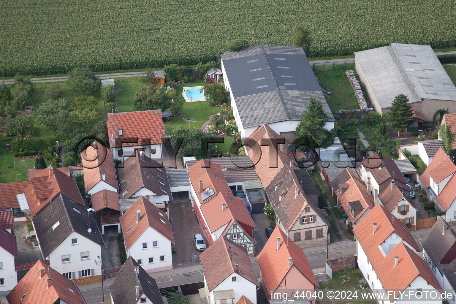 Vue d'oiseau de Sarrestr à Kandel dans le département Rhénanie-Palatinat, Allemagne