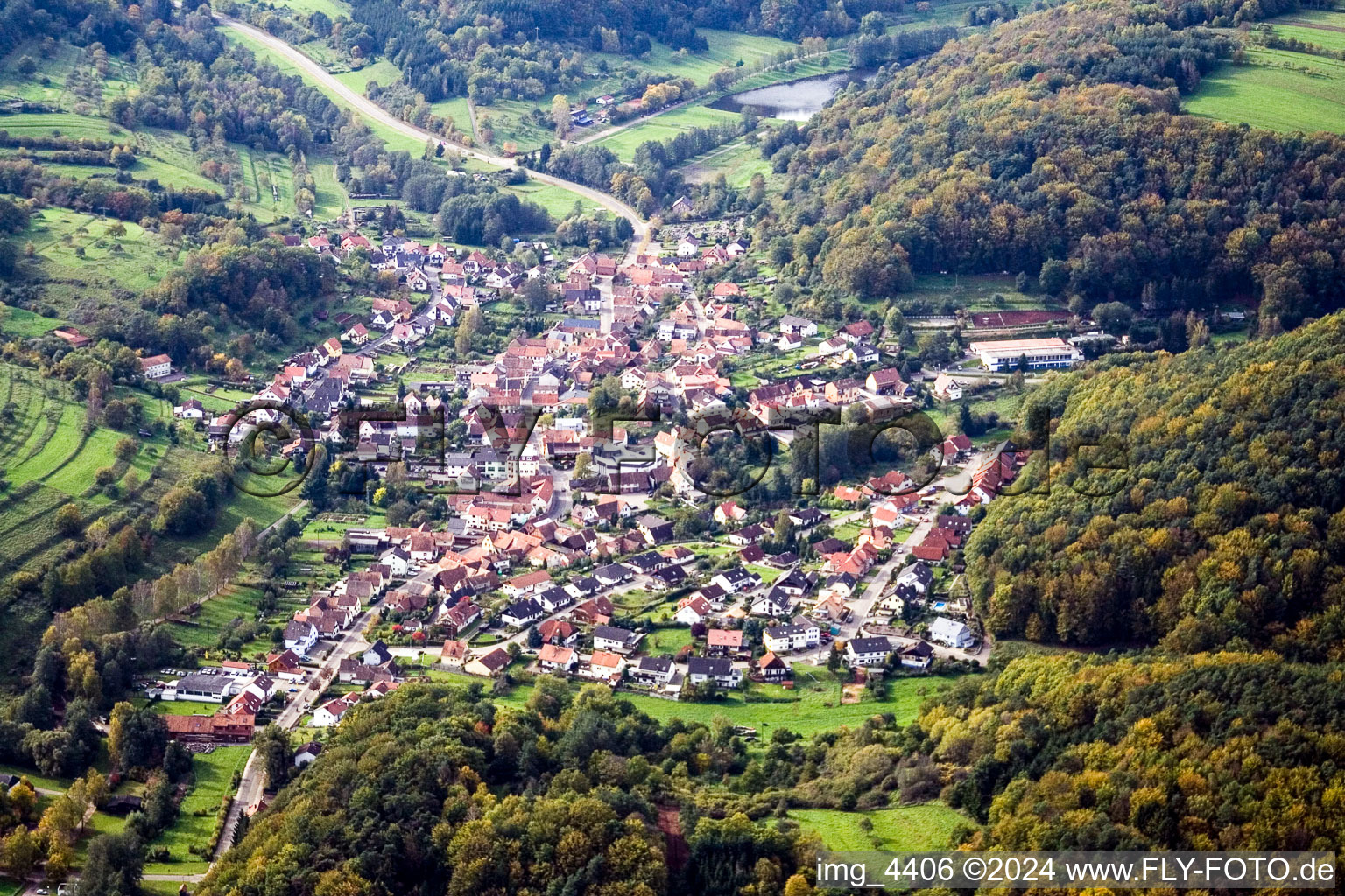 Vue aérienne de De l'est à Silz dans le département Rhénanie-Palatinat, Allemagne