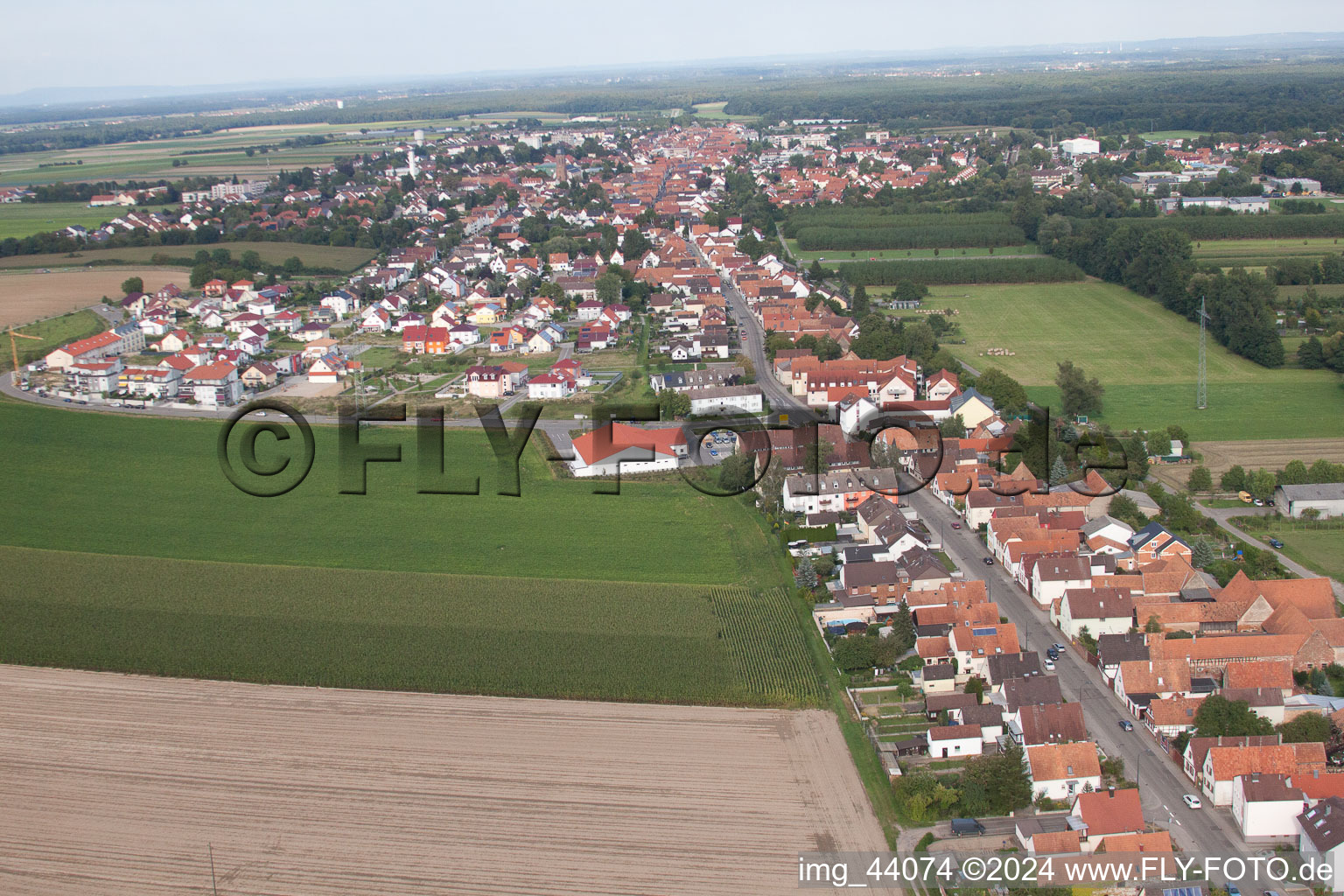 Vue oblique de Sarrestr à Kandel dans le département Rhénanie-Palatinat, Allemagne