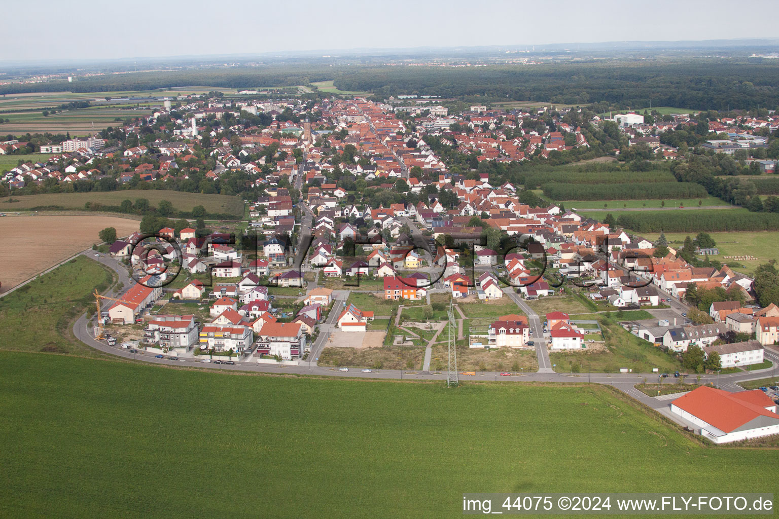 Vue d'oiseau de Kandel dans le département Rhénanie-Palatinat, Allemagne