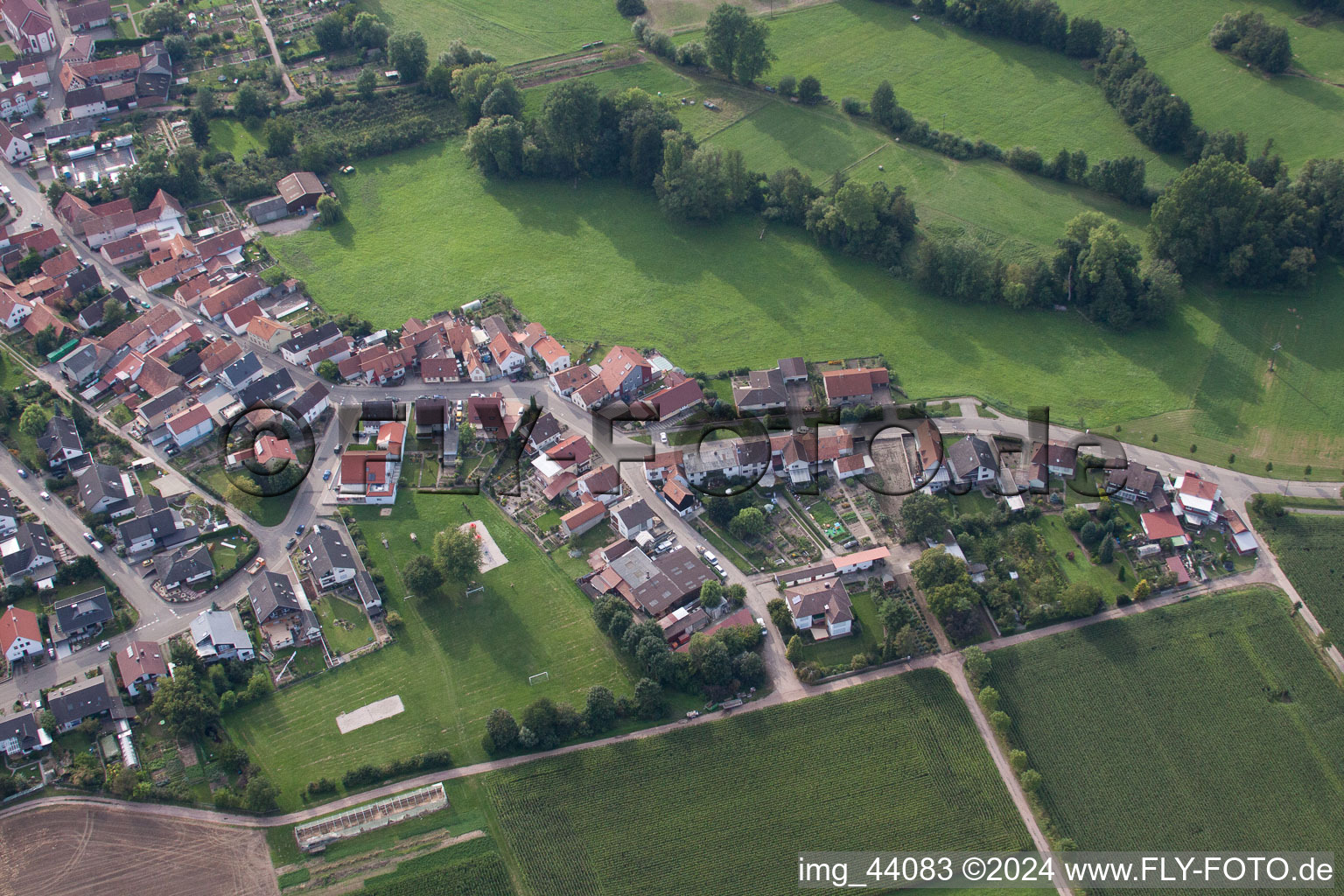 Vue aérienne de Steinweiler dans le département Rhénanie-Palatinat, Allemagne