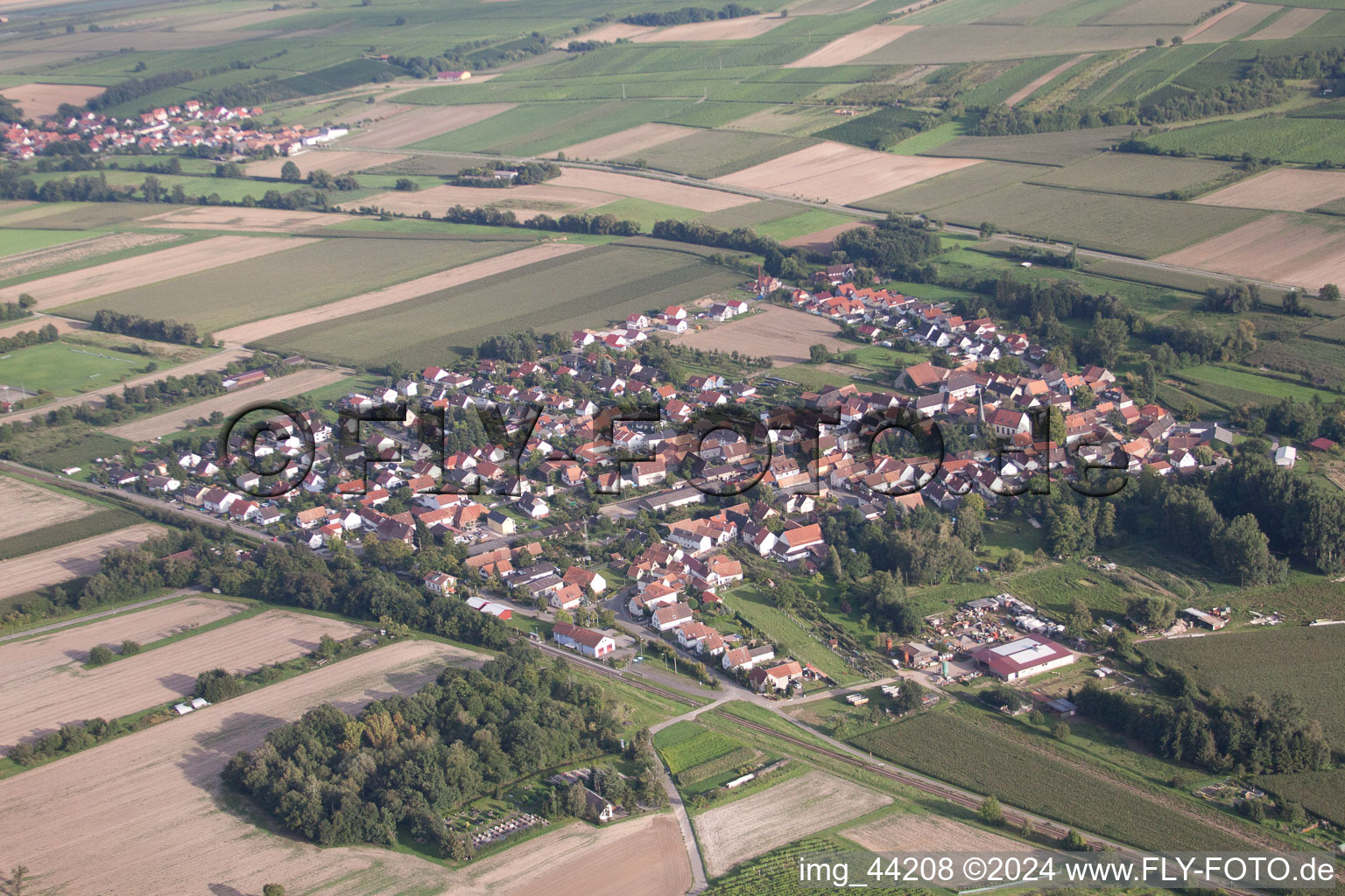 Barbelroth dans le département Rhénanie-Palatinat, Allemagne depuis l'avion