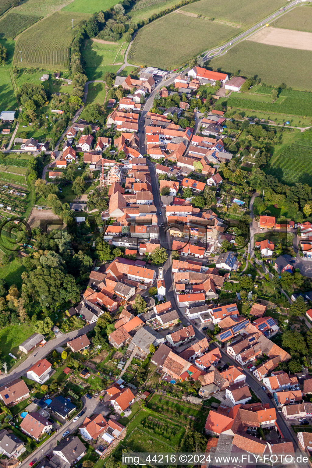 Vue aérienne de Champs agricoles et surfaces utilisables à Oberhausen dans le département Rhénanie-Palatinat, Allemagne