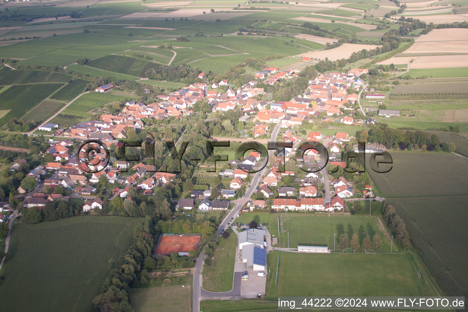 Vue oblique de Dierbach dans le département Rhénanie-Palatinat, Allemagne