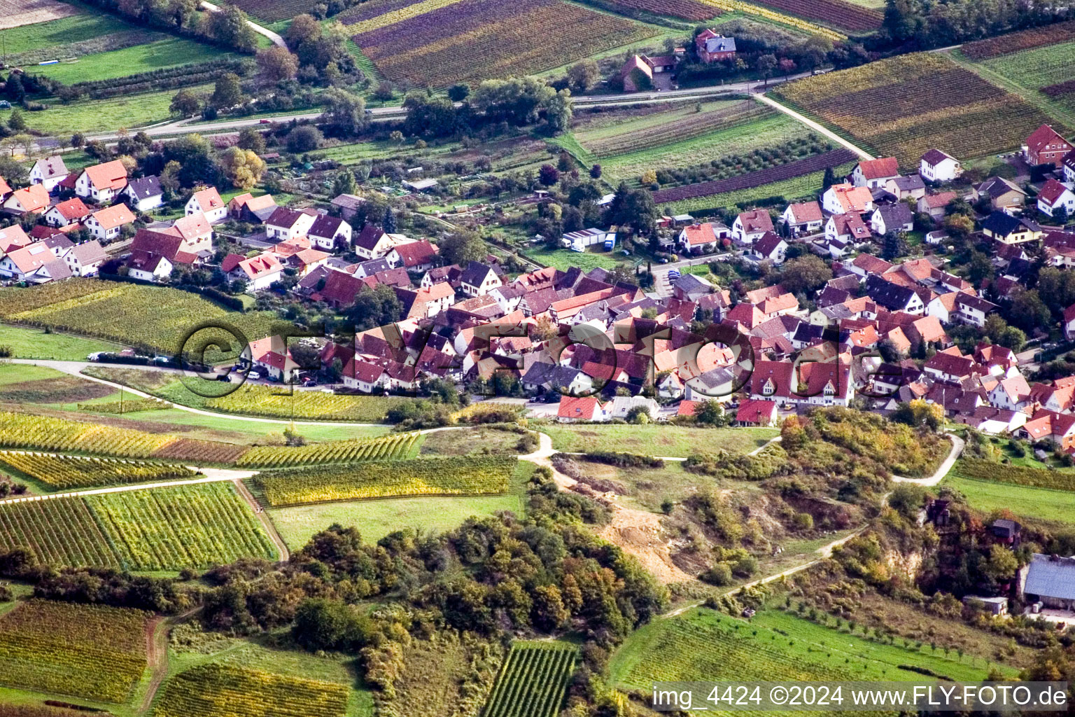 Vue aérienne de Gleishohrbach à le quartier Gleiszellen in Gleiszellen-Gleishorbach dans le département Rhénanie-Palatinat, Allemagne