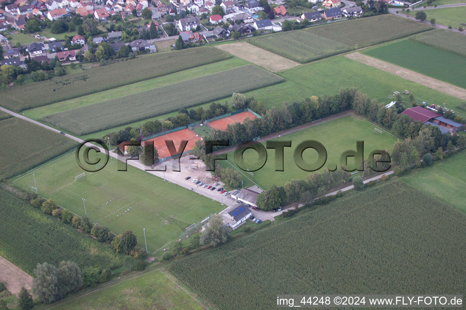 Vue aérienne de Minfeld dans le département Rhénanie-Palatinat, Allemagne