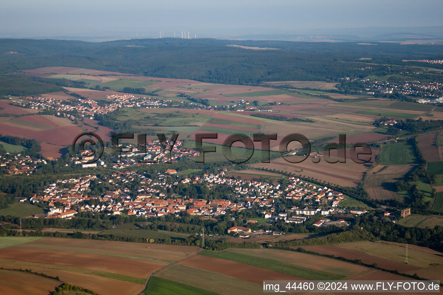 Vue aérienne de Marnheim dans le département Rhénanie-Palatinat, Allemagne