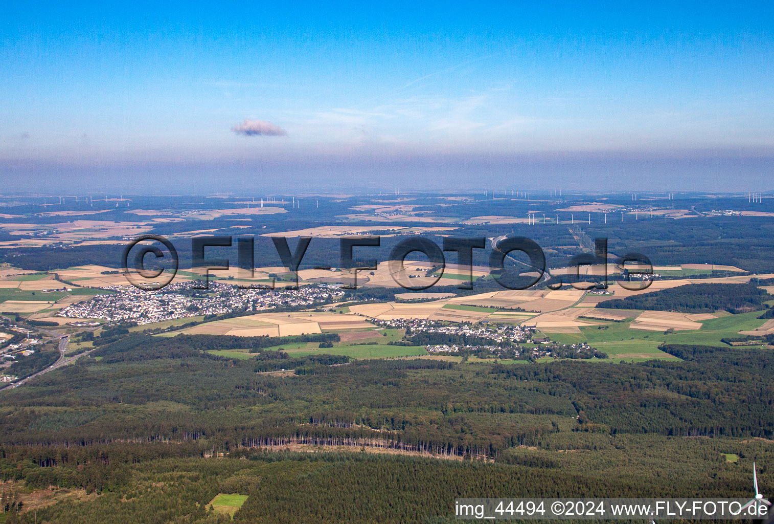 Vue aérienne de Daxweiler dans le département Rhénanie-Palatinat, Allemagne