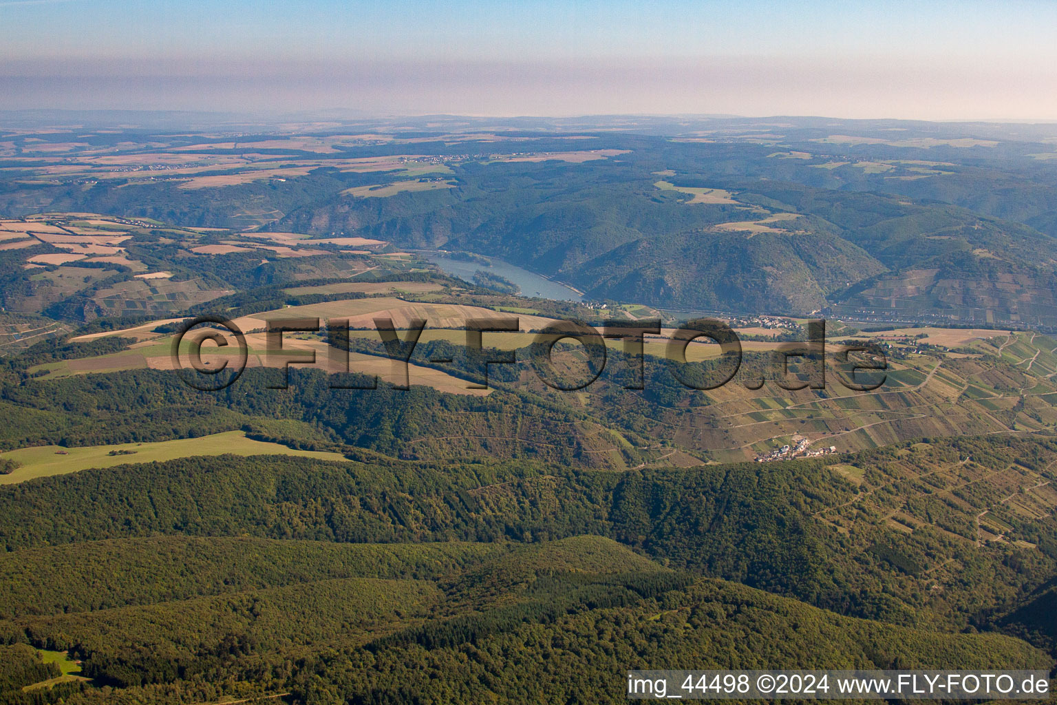 Vue aérienne de Loreley dans le département Rhénanie-Palatinat, Allemagne