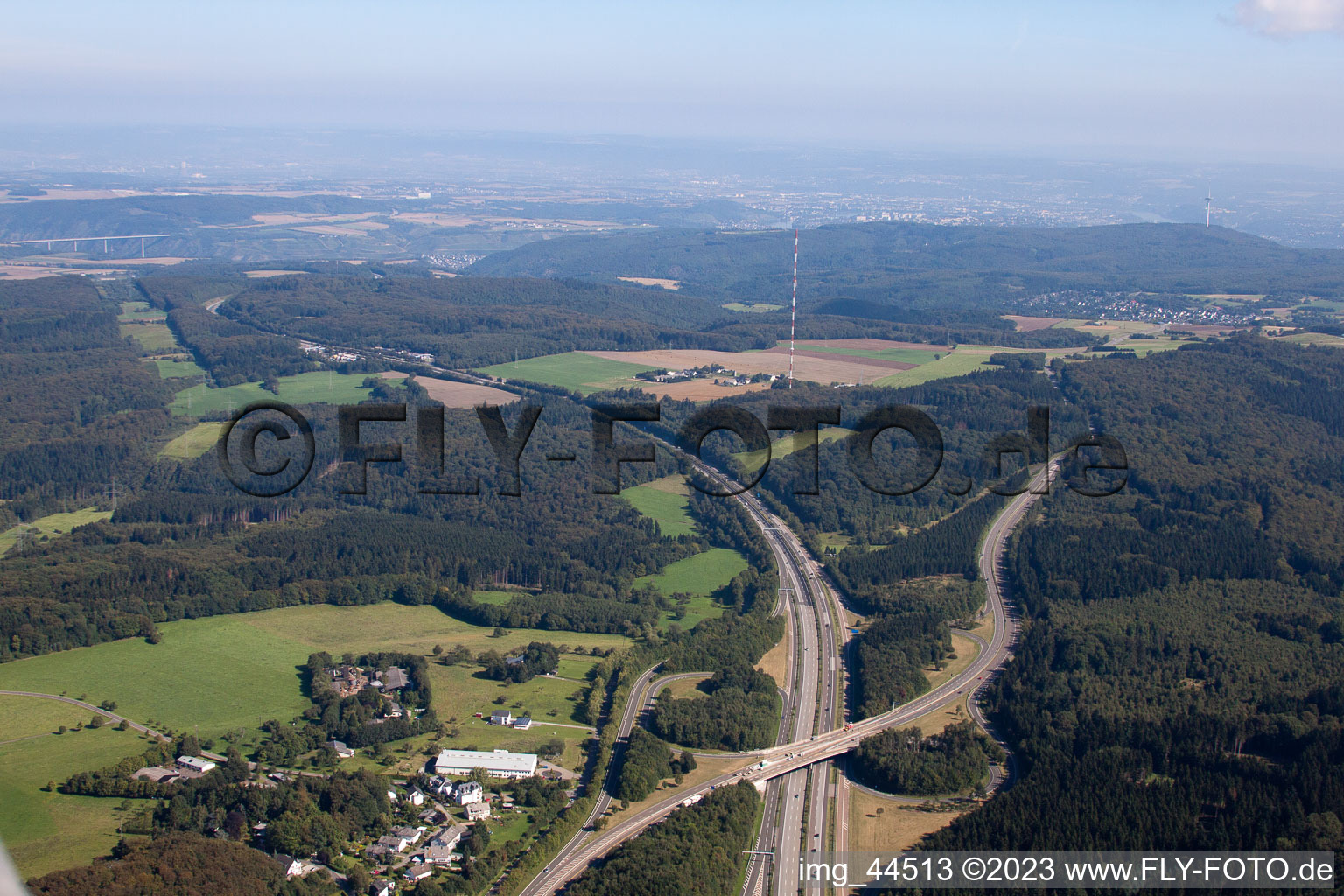 Vue aérienne de Nordershausen à Pfaffenheck dans le département Rhénanie-Palatinat, Allemagne
