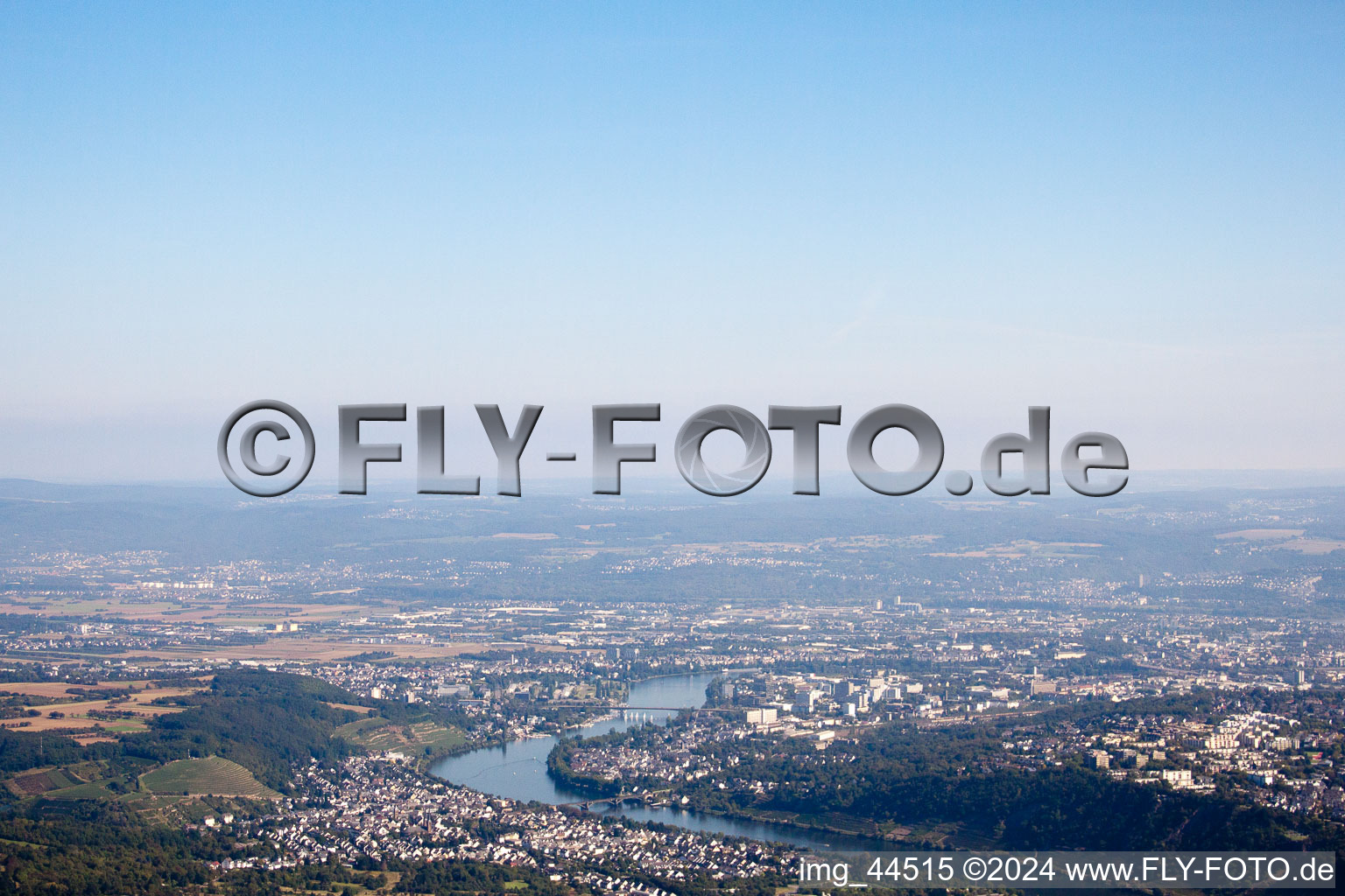 Vue aérienne de Moselle à le quartier Rauental in Koblenz dans le département Rhénanie-Palatinat, Allemagne