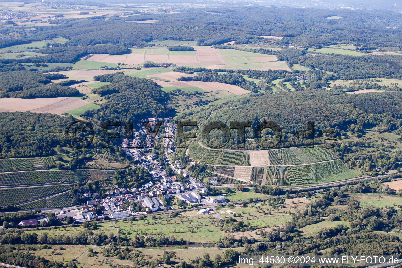 Vue aérienne de Vue sur le village à le quartier Lohrsdorf in Bad Neuenahr-Ahrweiler dans le département Rhénanie-Palatinat, Allemagne