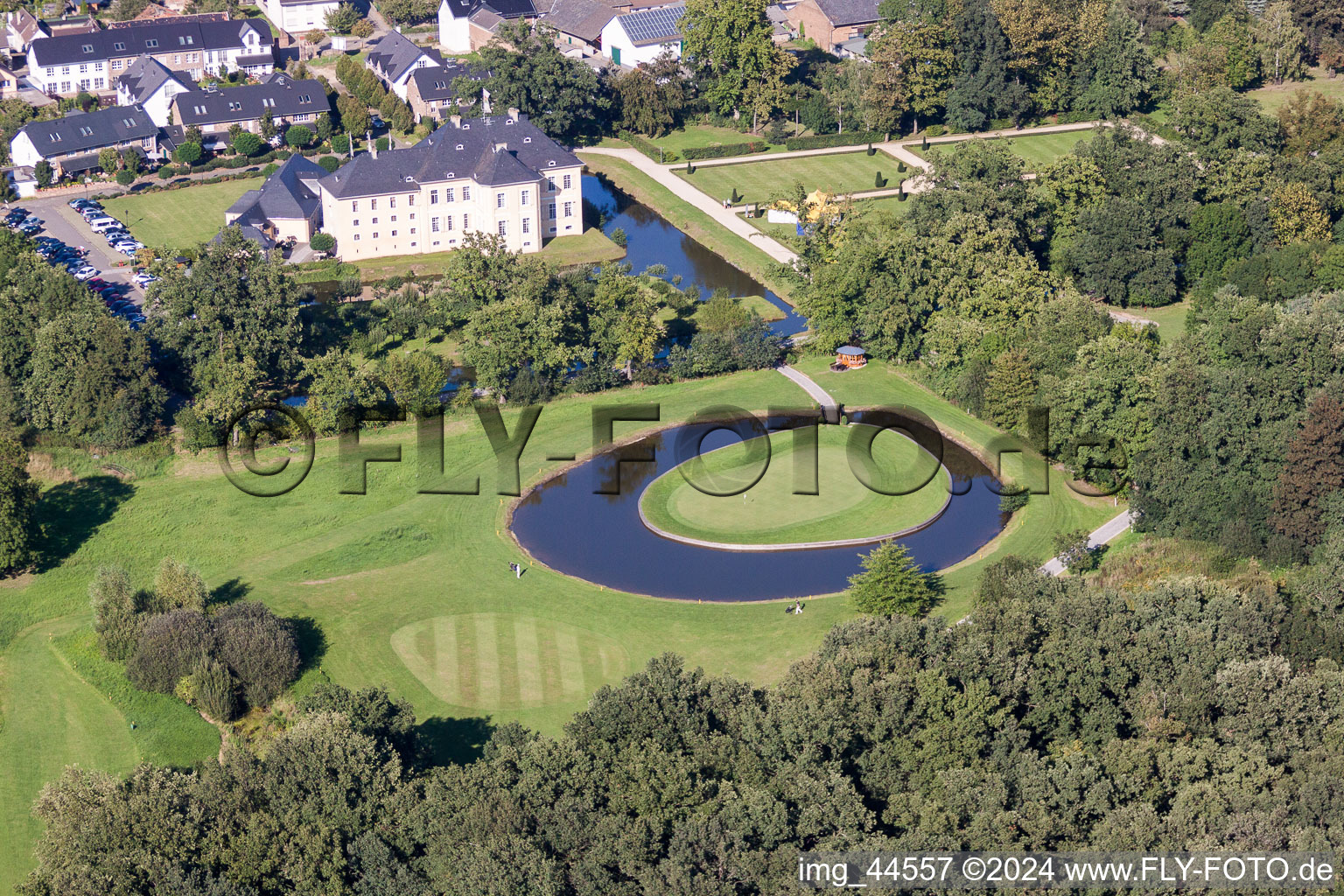 Château du club de golf Miel à le quartier Miel in Swisttal dans le département Rhénanie du Nord-Westphalie, Allemagne d'en haut