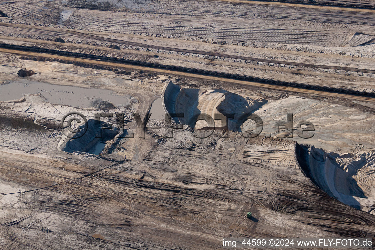 Vue oblique de Extraction de lignite à ciel ouvert à Inden dans le département Rhénanie du Nord-Westphalie, Allemagne