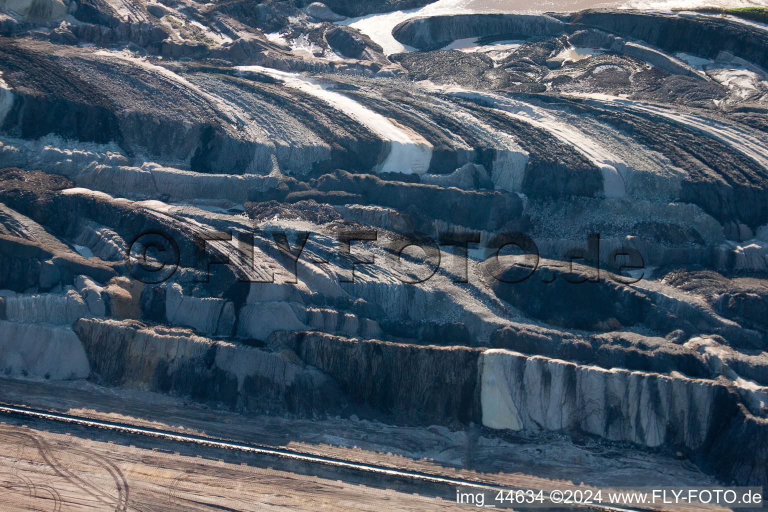 Vue aérienne de Extraction de lignite à ciel ouvert à Inden dans le département Rhénanie du Nord-Westphalie, Allemagne