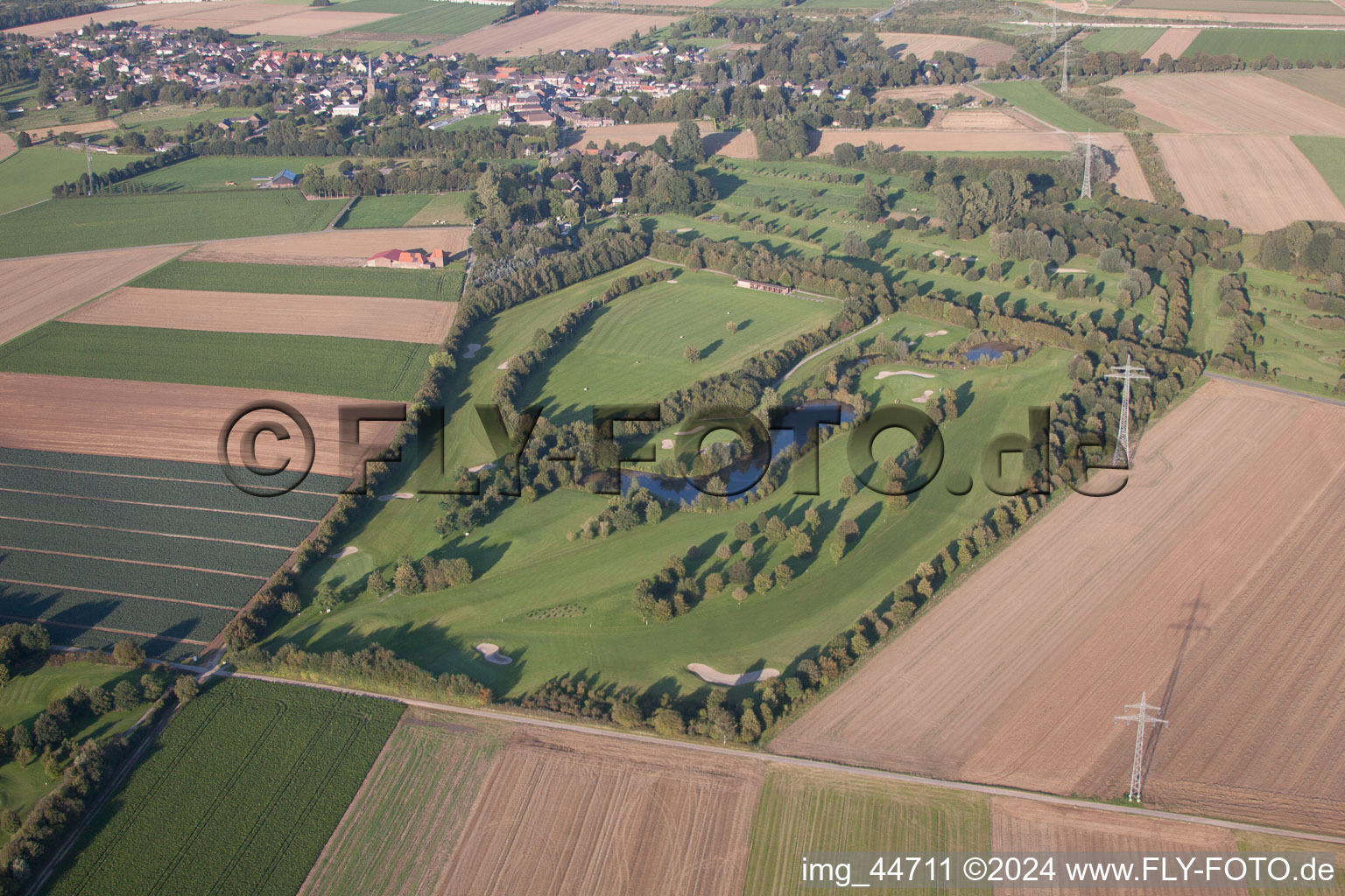 Vue oblique de Club de golf Mönchengladbach-Wanlo eV à Mönchengladbach dans le département Rhénanie du Nord-Westphalie, Allemagne