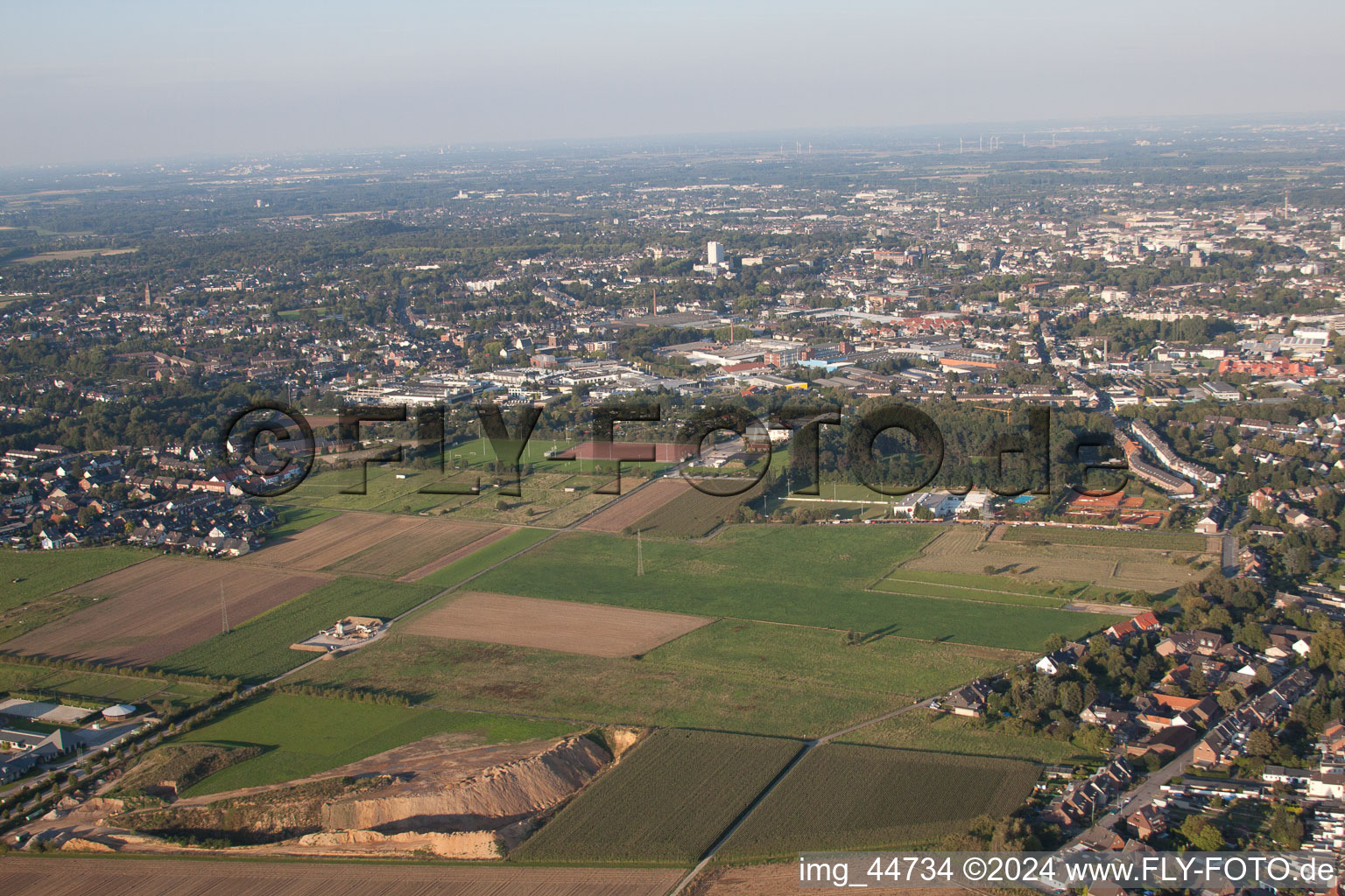 Vue oblique de Mönchengladbach dans le département Rhénanie du Nord-Westphalie, Allemagne