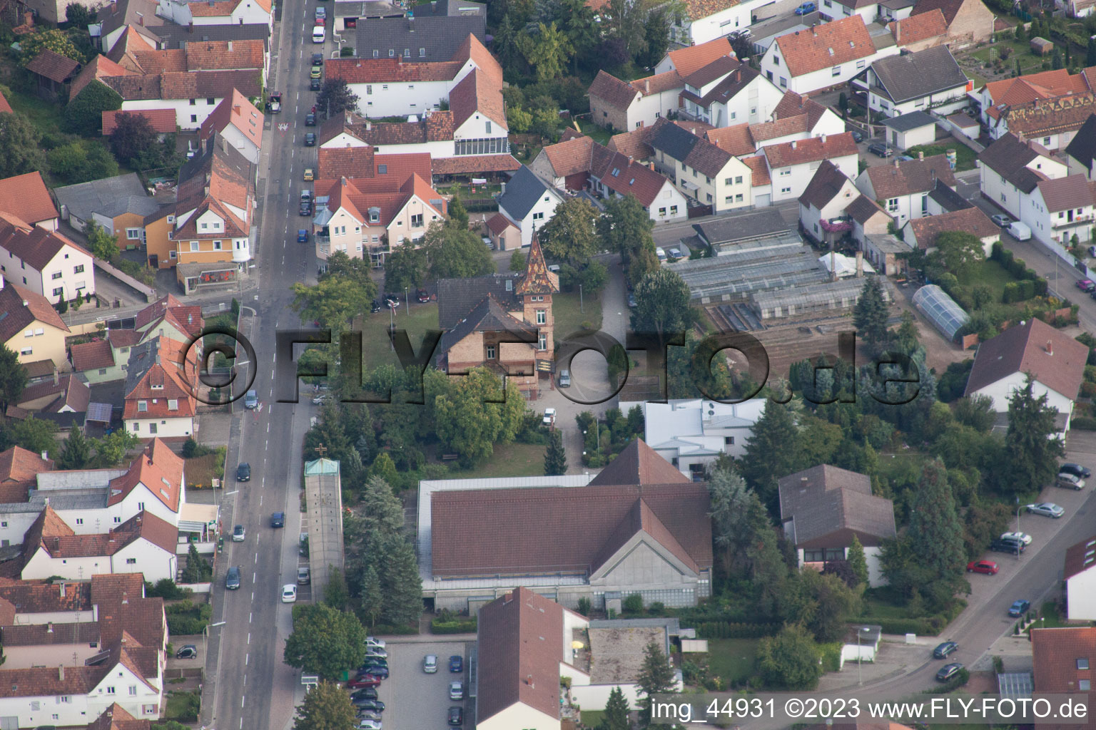 Jockgrim dans le département Rhénanie-Palatinat, Allemagne depuis l'avion