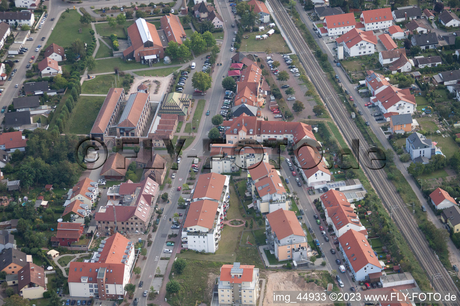 Jockgrim dans le département Rhénanie-Palatinat, Allemagne vue du ciel