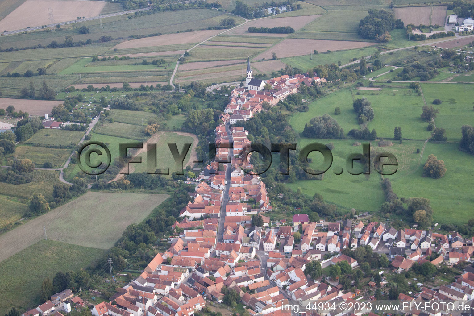 Enregistrement par drone de Jockgrim dans le département Rhénanie-Palatinat, Allemagne