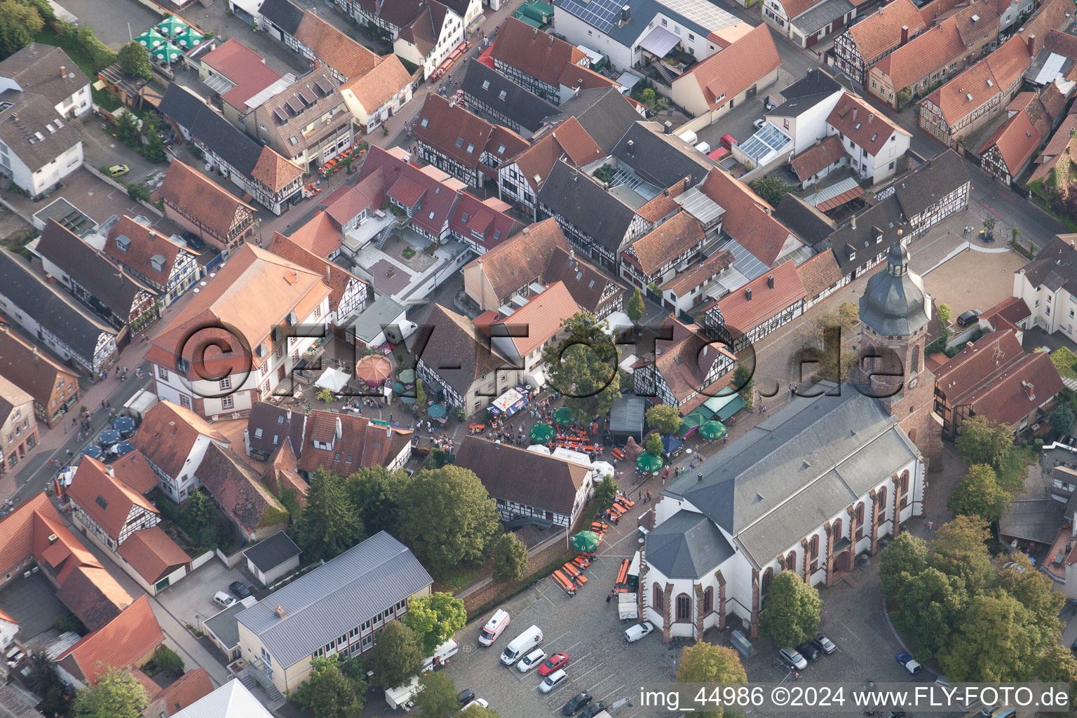 Fête de la ville 2011 à Kandel dans le département Rhénanie-Palatinat, Allemagne depuis l'avion